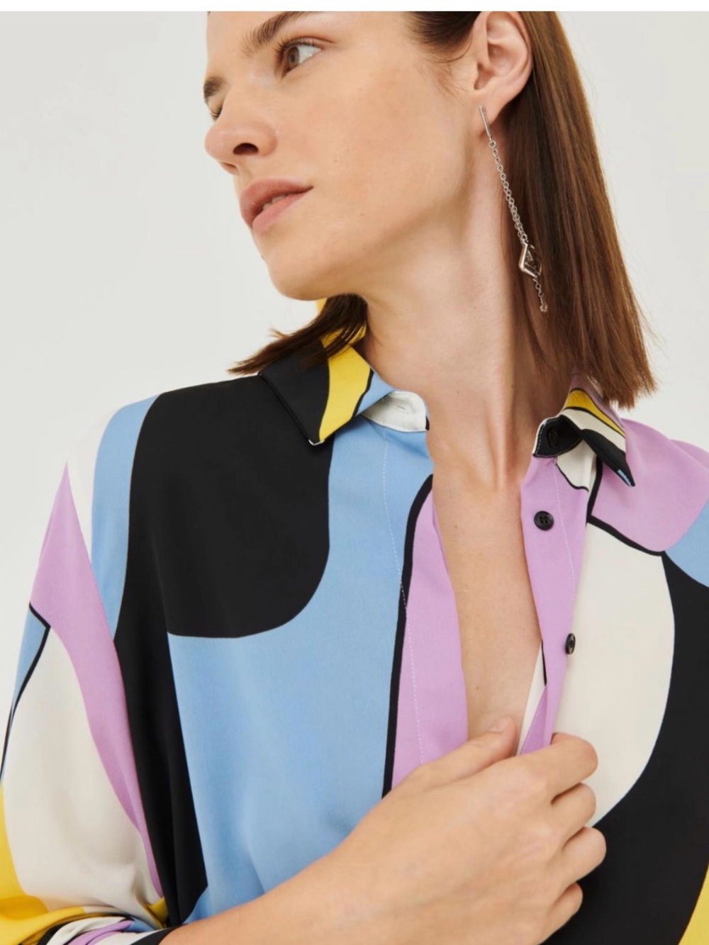 MARELLA Multi-Color Abstract Print Button-Down Shirt - Picture 5 of 7